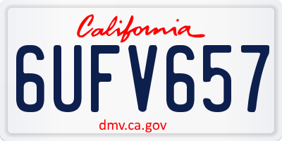 CA license plate 6UFV657
