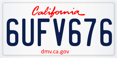 CA license plate 6UFV676