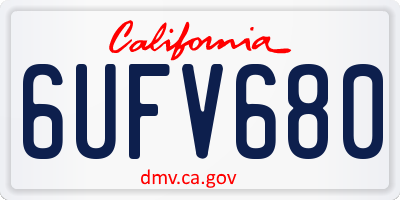 CA license plate 6UFV680