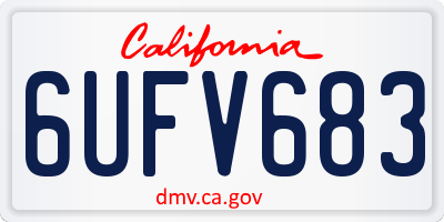 CA license plate 6UFV683