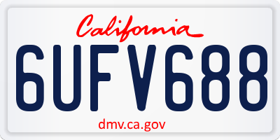 CA license plate 6UFV688