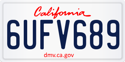 CA license plate 6UFV689