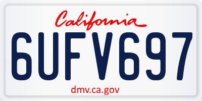 CA license plate 6UFV697