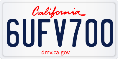 CA license plate 6UFV700