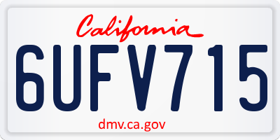 CA license plate 6UFV715