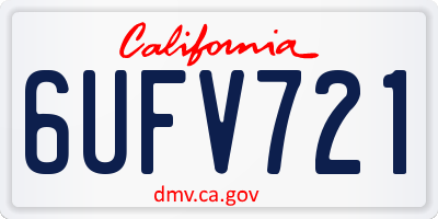 CA license plate 6UFV721