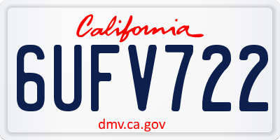 CA license plate 6UFV722