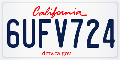 CA license plate 6UFV724