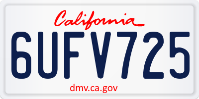 CA license plate 6UFV725