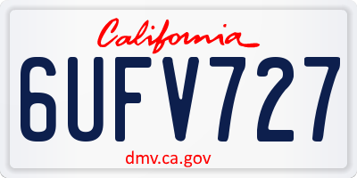 CA license plate 6UFV727