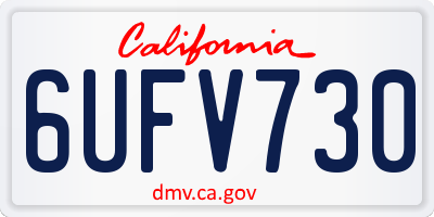 CA license plate 6UFV730