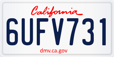 CA license plate 6UFV731