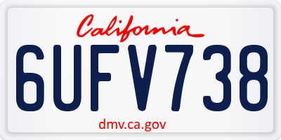 CA license plate 6UFV738