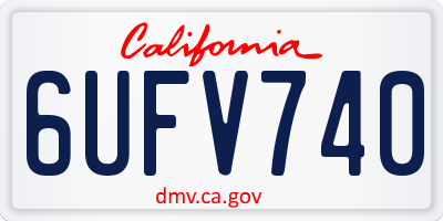 CA license plate 6UFV740