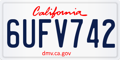 CA license plate 6UFV742