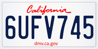 CA license plate 6UFV745
