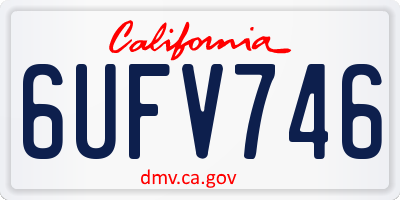 CA license plate 6UFV746