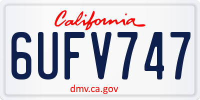 CA license plate 6UFV747