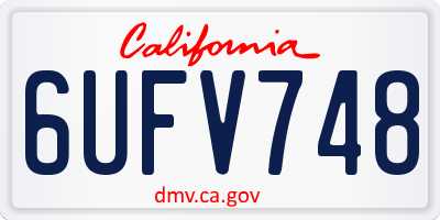 CA license plate 6UFV748