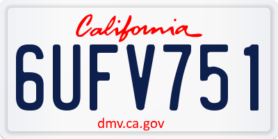 CA license plate 6UFV751