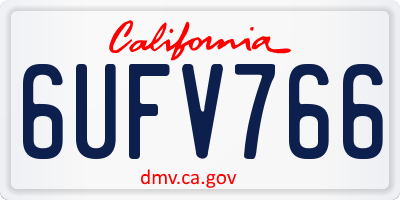 CA license plate 6UFV766