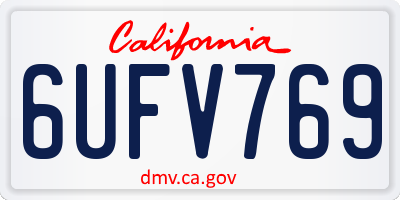 CA license plate 6UFV769