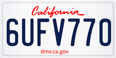 CA license plate 6UFV770