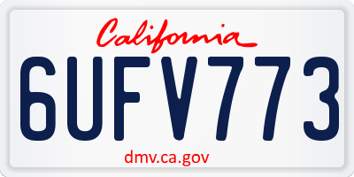 CA license plate 6UFV773