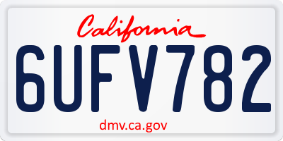 CA license plate 6UFV782