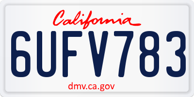 CA license plate 6UFV783