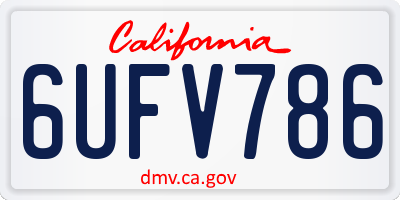 CA license plate 6UFV786
