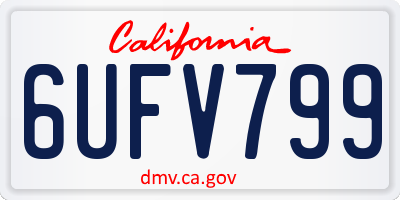 CA license plate 6UFV799