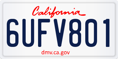 CA license plate 6UFV801