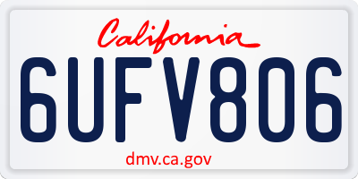 CA license plate 6UFV806