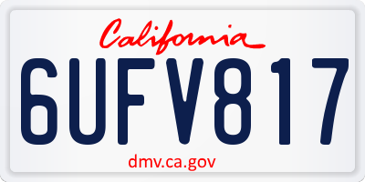 CA license plate 6UFV817
