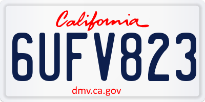 CA license plate 6UFV823