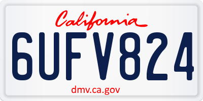 CA license plate 6UFV824