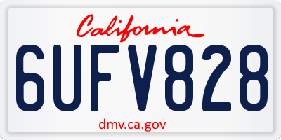 CA license plate 6UFV828