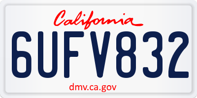 CA license plate 6UFV832