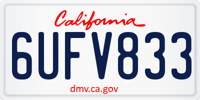 CA license plate 6UFV833