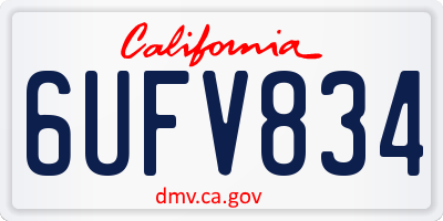 CA license plate 6UFV834
