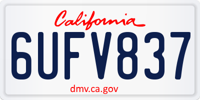 CA license plate 6UFV837