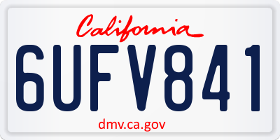 CA license plate 6UFV841
