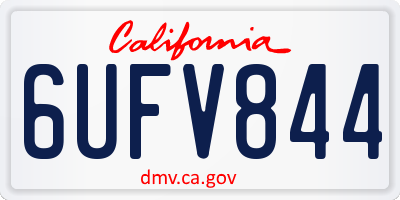 CA license plate 6UFV844