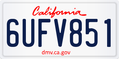 CA license plate 6UFV851