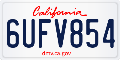 CA license plate 6UFV854