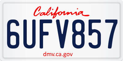 CA license plate 6UFV857