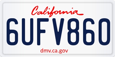 CA license plate 6UFV860