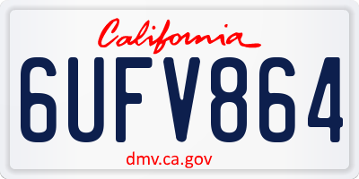 CA license plate 6UFV864