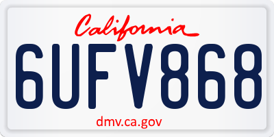 CA license plate 6UFV868
